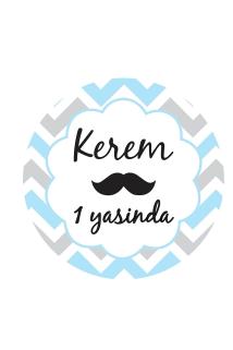 Erkek Bebek Doğum Günü Etiketi, 3 Cm - 100 Adet