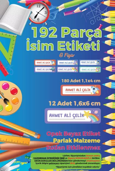 Okul Etiketi Kalem Defter Etiketi - Uzay, Ufo