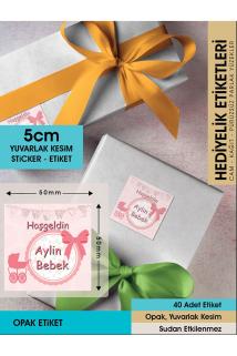 Fiyonklu Doğum Günü Etiketi - 5 Cm