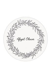 Çiçek Motifli Çelenk Afiyet Olsun Etiketi 3 Cm