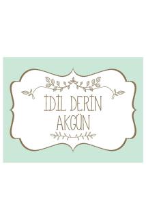 Vintage Desenli Etiket Modeli - 4x3 Cm Düz Kesim