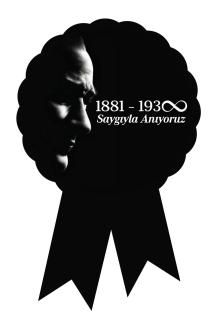 10 Kasım Etiketi - Atatürk’ü Anma Kokart Etiketi 2 - 5x8cm - 70 Adet Folyo Sticker