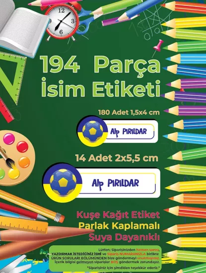 Okul Etiketi Kalem Defter Etiketi - FB