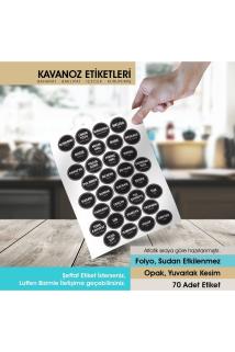Siyah Yuvarlak Kesim Baharat, Bakliyat Etiket Modeli 5cm - 70 Adet LETBİL REKLAM STİCKER