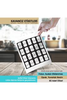 Siyah Beyaz Düz Kesim Baharat, Bakliyat Etiket Modeli 6x4cm - 80 Adet LETBİL REKLAM STİCKER