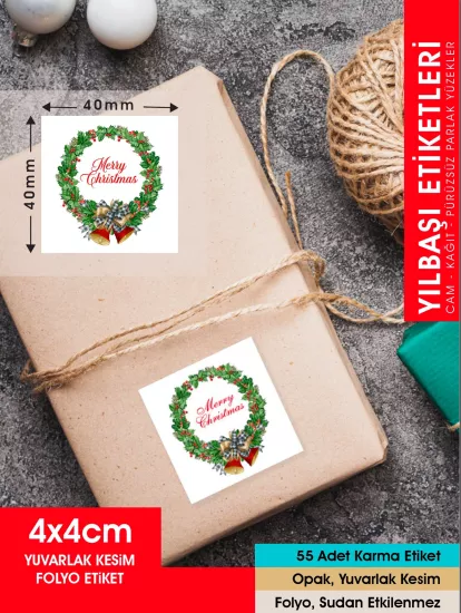 Yılbaşı Merry Christmas - 55 Adet Folyo Sticker