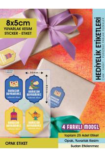 Ramazan Bayramınız Mübarek Olsun 8x5cm - Letbil 25 Adet Opak Sticker