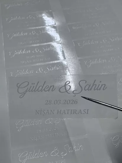 Kişiye Özel Beyaz Baskı, Şeffaf Sticker, 