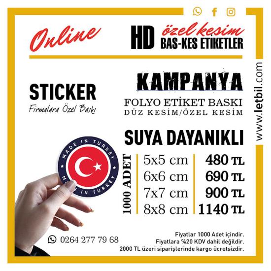 Firmalara Özel 500 Adet Folyo Sticker