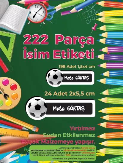 Okul Etiketi Kalem Defter Etiketi - Beşiktaş