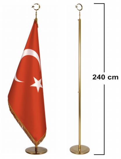 Altın Sarı Direkli Makam Bayrağı - Logolu