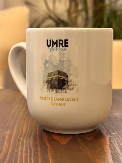 Kişiye Özel Kâbe Görselli Porselen Kupa Bardak | Umre Hatırası