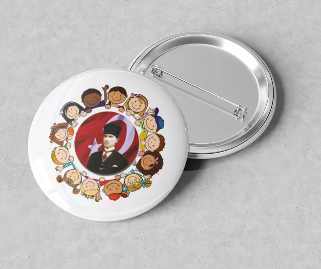 58 mm İğneli Buton Rozet|23 NİSAN Promosyon Rozet