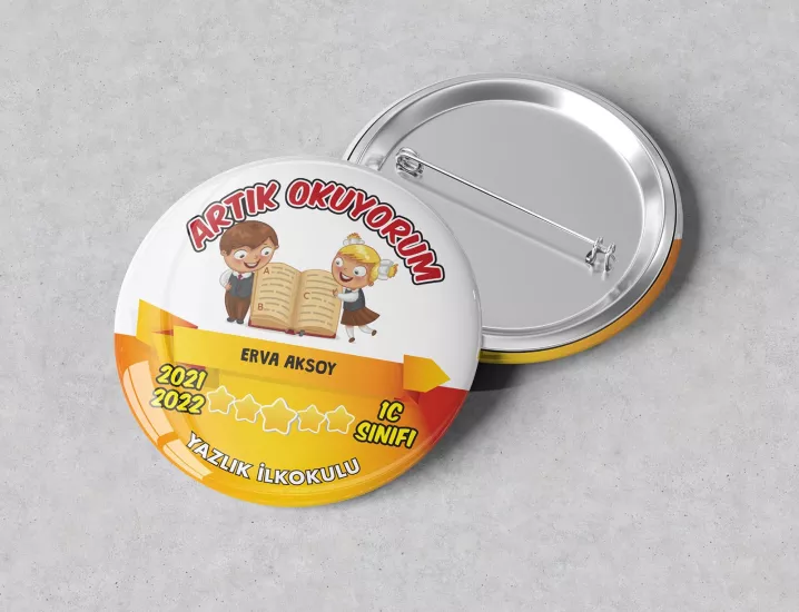 58 mm İğneli Buton Rozet | Baskılı Promosyon Rozet