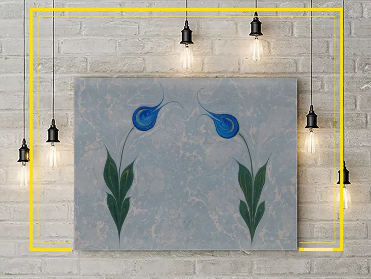 Ebru Lale Deseni Kanvas Tablo | Duvar Dekoru