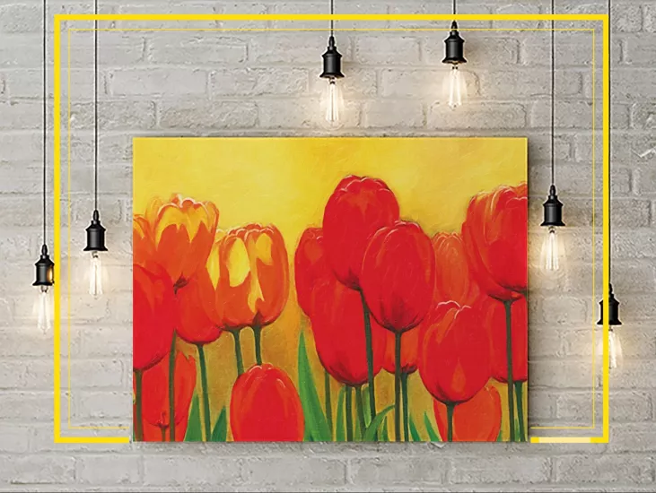 Renkli Laleler Kanvas Tablo | Duvar Dekoru