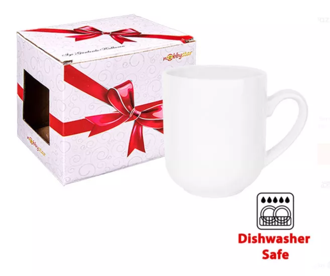 Beyaz Elit Porselen Kupa Bardak Baskı