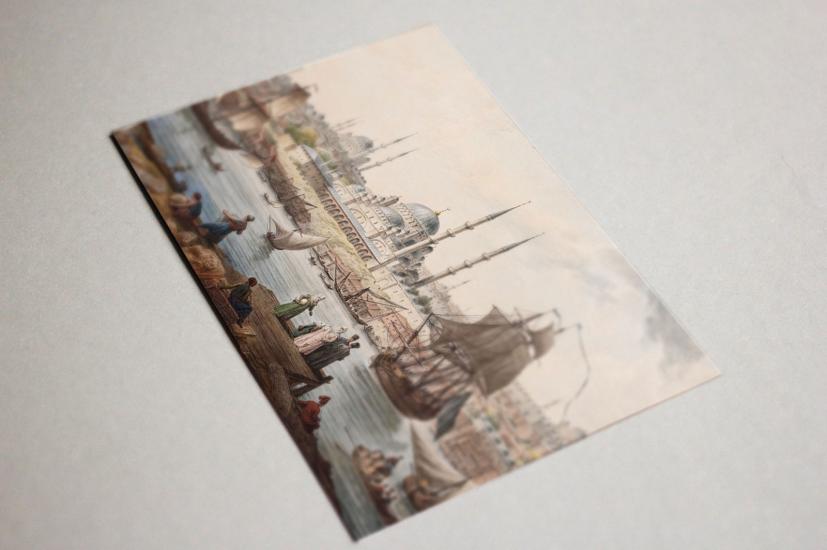 Vintage Yeni Cami Dijital Baskı, Ahşap Tablo Baskı